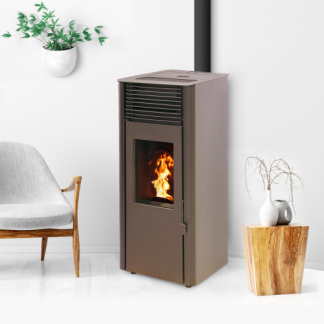 Poêle à granulés Etanche EMAFLAM REVA 9 kW Noir + Boitier Wifi offert