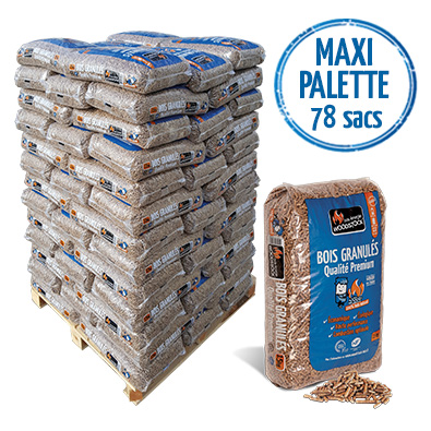 04 PALETTES WOODSTOCK GRANULÉS DE BOIS – 288 SACS DE 15 KG - Pellets France