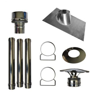 Kit de création de conduit int/ext mural Double Paroi Ø80/130 - Hauteur 3m