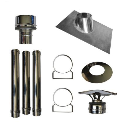 Kit de création de conduit int/ext mural Double Paroi Ø80/130 - Hauteur 3m