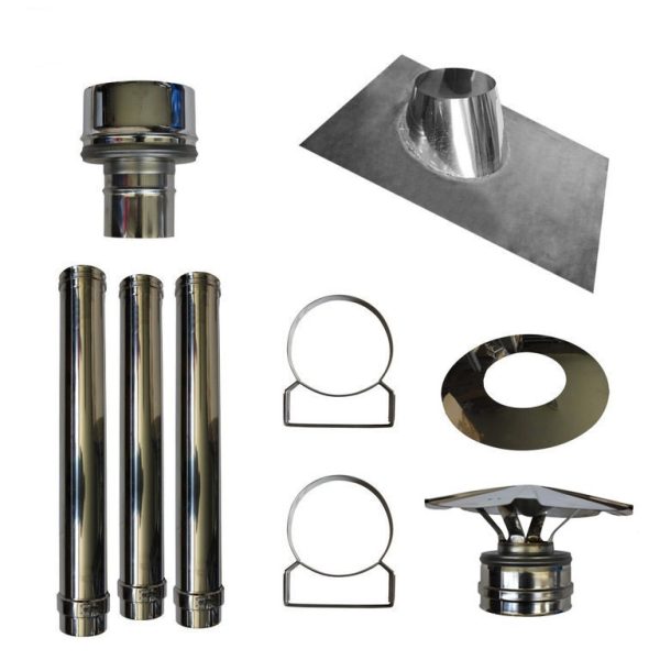 Kit de création de conduit int/ext mural Double Paroi Ø80/130 - Hauteur 3m